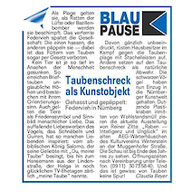 Taubenschreck als Kunstobjekt