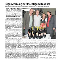 Eigenwerbung mit fruchtigem Bouquet