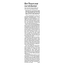 Der Traum war nur ein kurzer